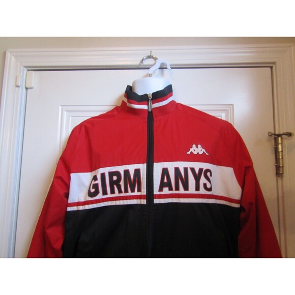 Kappa Red Black Track Jacket “Girmanys” Full Zip Lined Men’s M/L - Picture 3 of 7